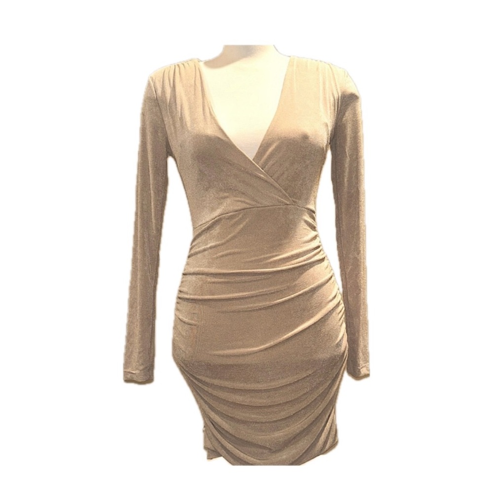 NWOT Ruched Surplice Bodycon Dress
